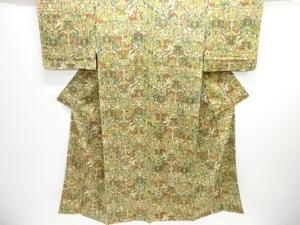 花鳥動物更紗模様小紋着物